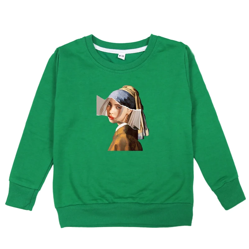 kids hoodies 17 Billie Eilish/толстовки с принтом для маленьких мальчиков и девочек; повседневные весенне-осенние детские толстовки с капюшоном с длинными рукавами; детская футболка; одежда - Цвет: kids hoodies 17