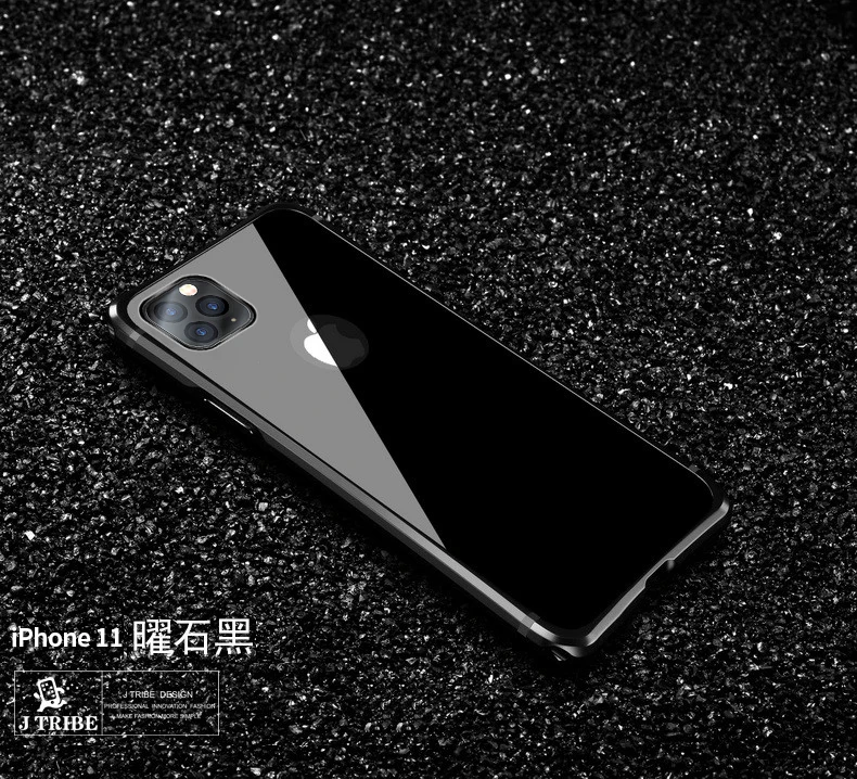 Роскошный металлический корпус для iphone 11 Pro Max, задняя крышка из закаленного стекла для iphone 11, алюминиевая рамка для iphone 11