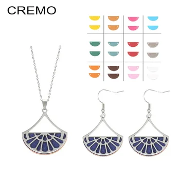 Cremo stainless steel Pendant Necklace Set Argent Interchangeable Leather Charm Chain Women Hanging Necklace Set Fashion Jewelry