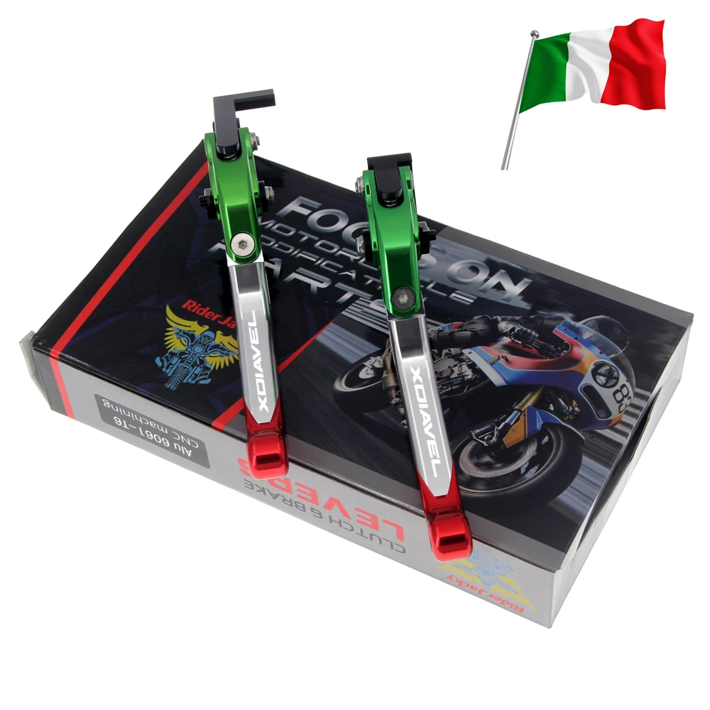 

Italy Flag color For Ducati XDiavel/S 2011-2019 15 2016 2017 2018 Motorcycle CNC Folding Extendable Brake Clutch Levers