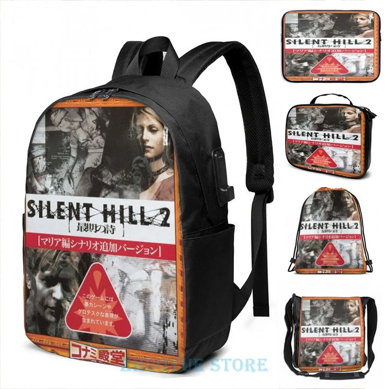 Чехол с графическим принтом Silent Hill 2 JAP Art Box-Brazz рюкзак USB-зарядкой мужские школьные