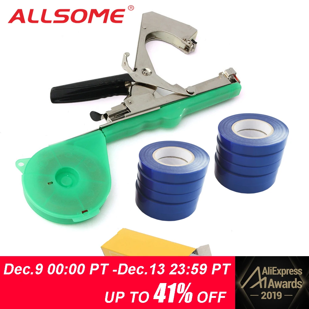 Ceny ALLSOME wiązarka roślina roślina ogrodowa Tapetool Tapener + 10 rolek zestaw taśm do warzyw winogron pomidor ogórek pieprz kwiat