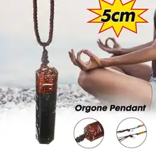 Регулируемая Веревка 5 см черный Orgone кулон кристалл натуральный гранат Orgone ожерелье любовь, медитация, рейки, для-талисмановства