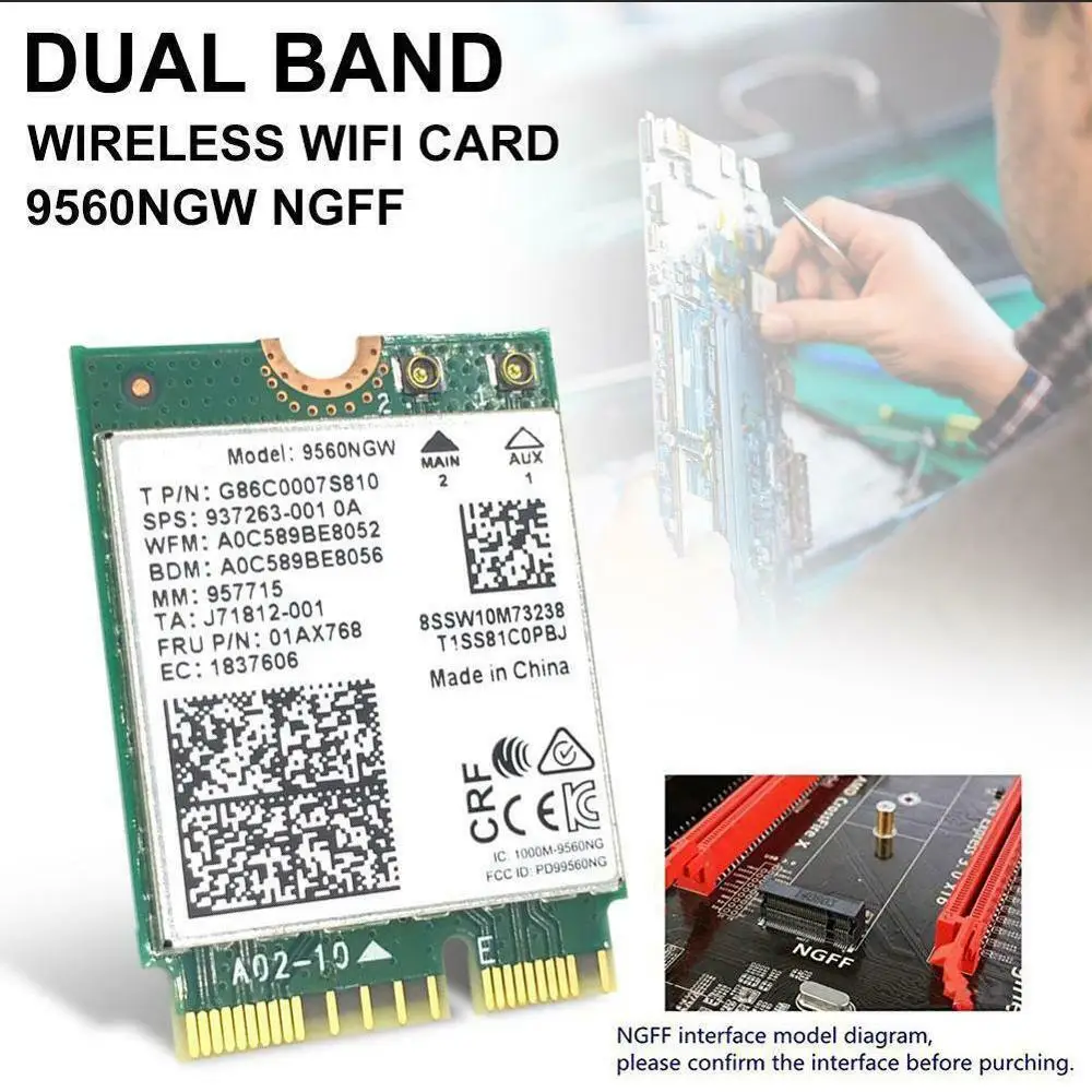 Bluetooth 5 0 Intel Dual Band AC 9560 9560NGW NGFF 1 73 Gbps BT5.0 CNVI M.2 беспроводная Wi Fi карта|Компьютерные