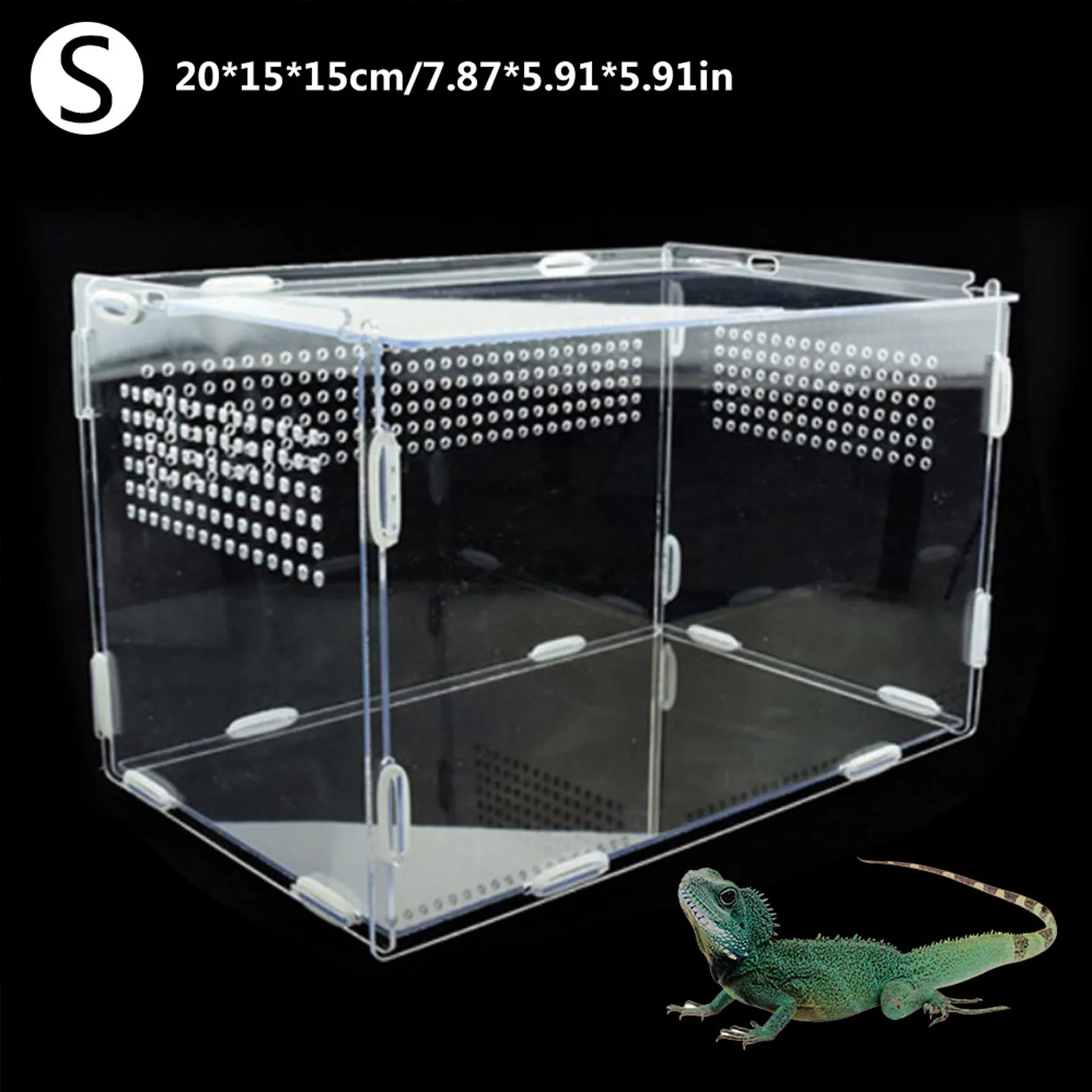 Reptile Breeding Box Acrylic Spider Lizard Scorpion Transparent Insect Breathable Terrarium