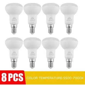 

8pcs R50 LED Lamps E14 Base 5W AC85-265V Energy Saving LED Bulbs Lamp Super Bright Spotlight Bulbs for Home Office