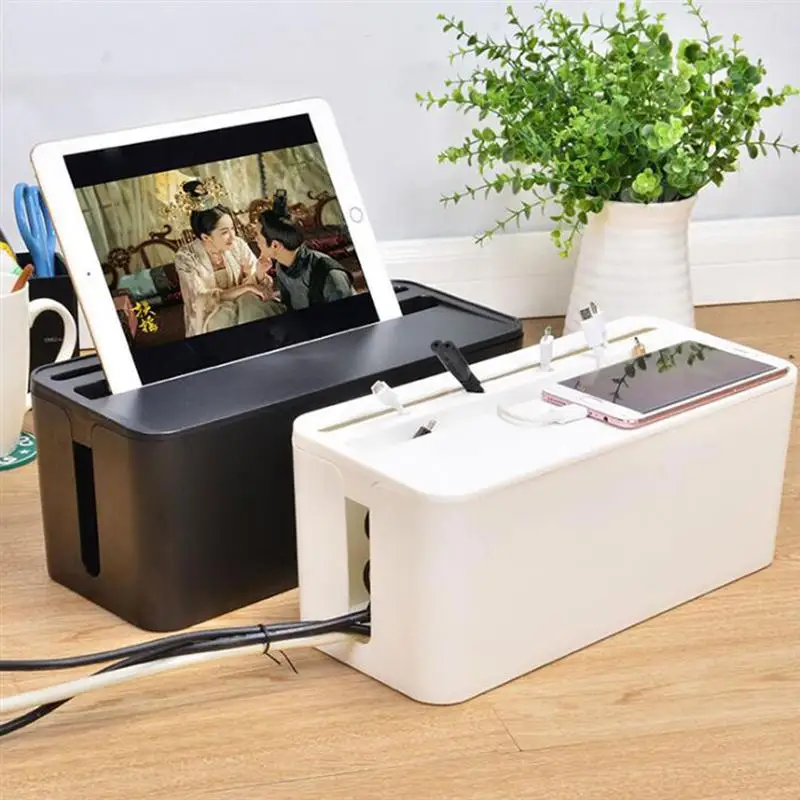 

Plastic Wire Storage Box Cable Box Manager Socket Organizer Large Power Strip Line Storage Cases Junction Box for Home Safety
