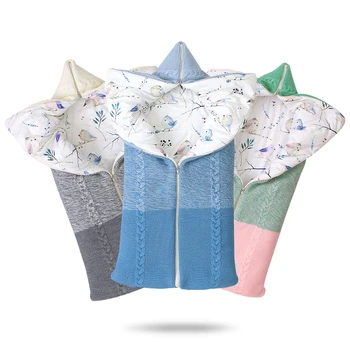 

75*35cm Baby Sleeping Bag Winter Warm Knitted Envelope For Newborn Swaddle Warp Autumn Infantil Kids Sleep Sack In The Carriage