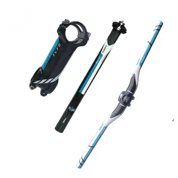 

3pcs/lot FCFB 3K Glossy Carbon Fiber Rise Handlebar + Seatpost + Stem for Mountain Bicycle