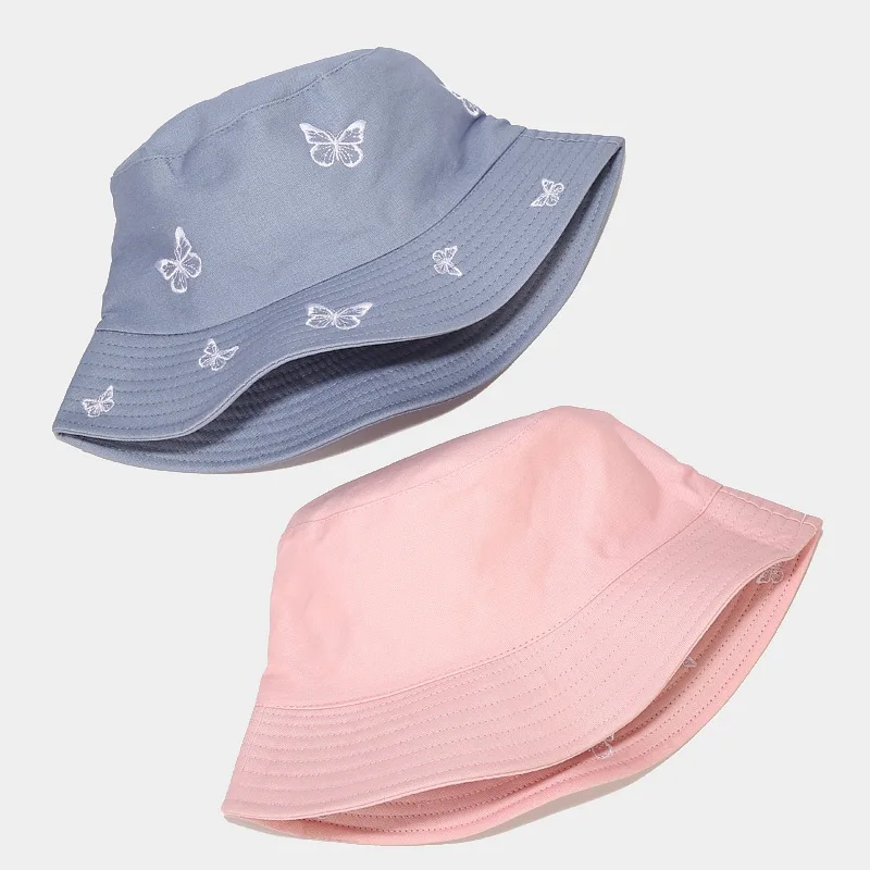 Bucket Hat White Butterfly Men Summer Sun Beach Reversible Women