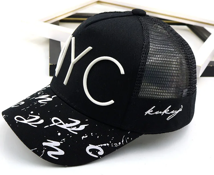 Буквы NYC детские бейсболки Детские головные уборы с застежкой Gorras для девочек и мальчиков 5 панельные кепки NY шапки 50-54 см T913 - Цвет: photo color