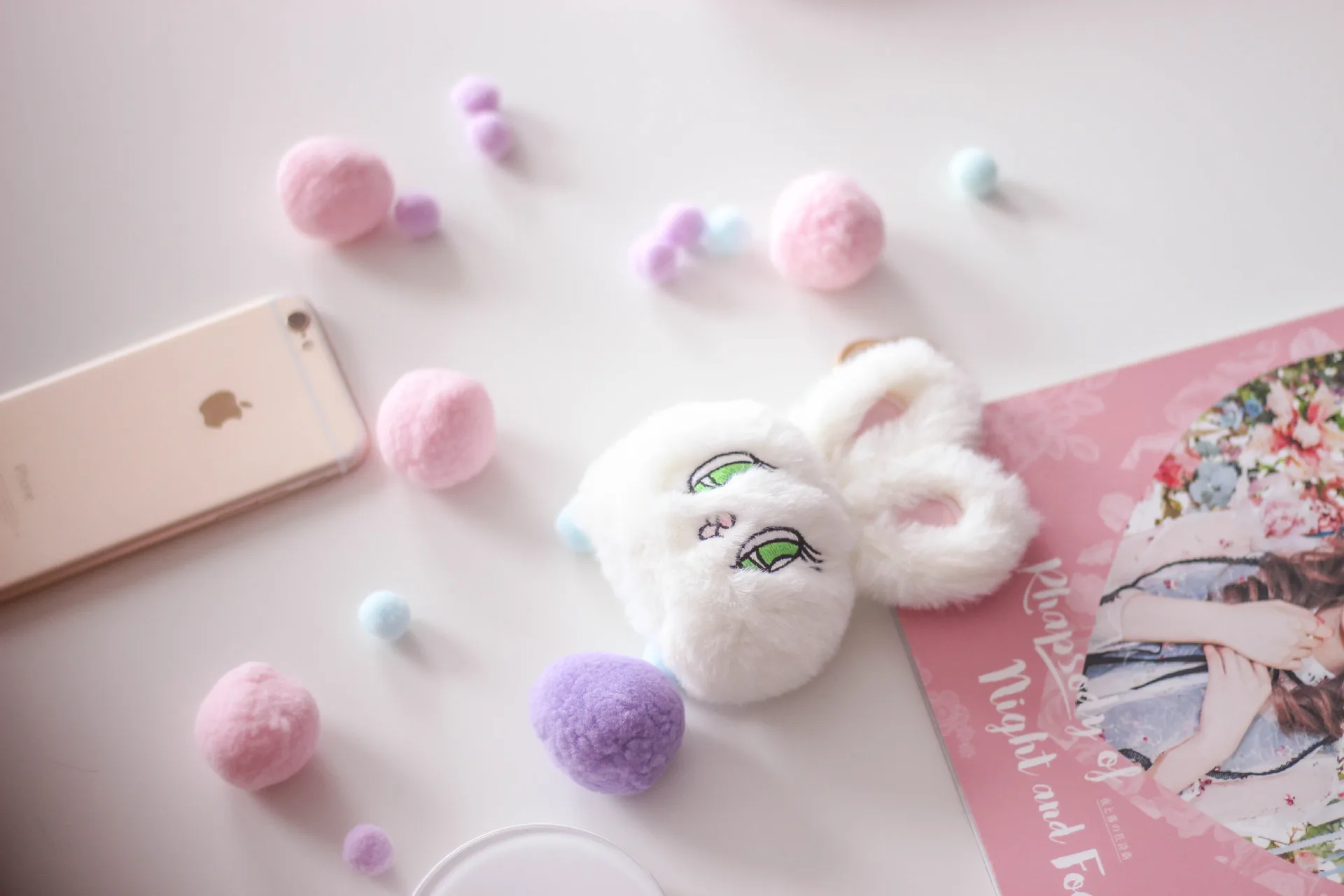 Wego Япония милый девушки кролик мешок плюшевый кролик голова кулон брелок