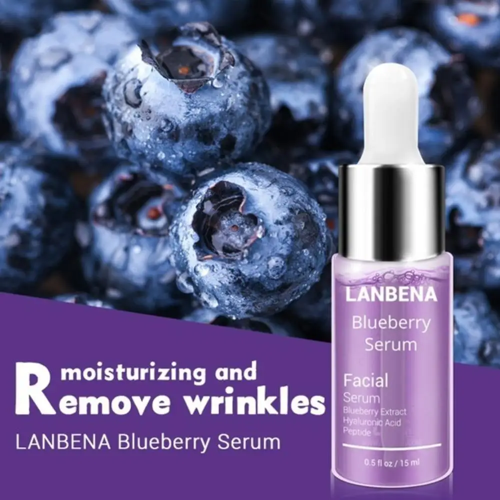 Lanbena черника чудо для ухода за кожей лица эффект растительный экстракт против морщин Сыворотка для лица гиалуронат натрия Сыворотка 15 мл