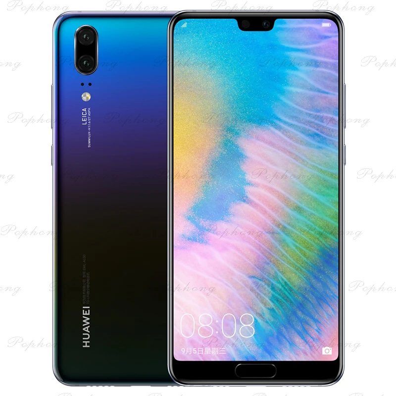 huawei P20, две sim-карты, 5,8 дюймов, полный экран, 2244*1080, мобильный телефон с функцией распознавания лица, 6 ГБ ram, Kirin 970, четыре ядра, Android 8,1, NFC, сmatphone - Цвет: Morpho Aurora