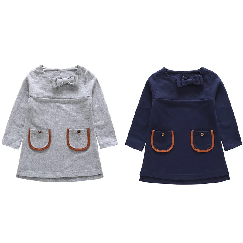

2019 Autumn New Style Children's Cotton Long-Sleeve Dress 1-2-3-4-Year-Old Young Children Girls Skirt