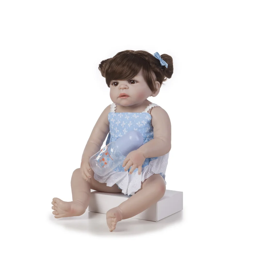 18 дюймов, игрушка для волос на все тело, кукла Bebe, Мягкая силиконовая Реалистичная детская гладкая виниловая кукла, милая детская силиконовая кукла, детские игрушки
