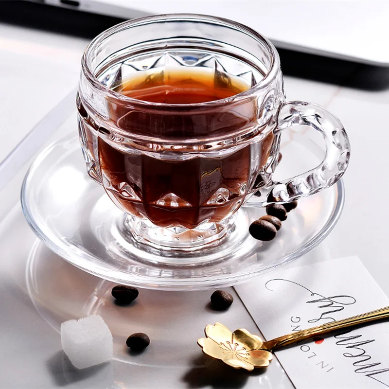 Flower Tea Cup Transparent Glass Cups Office Coffee Cup