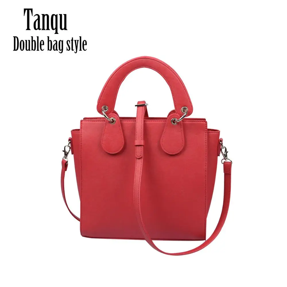 

2020 Tanqu New O bag Double Style bag With Concise Curved Removable Drops Belt Handle For PU Leather Obag Waterproof Women Bag