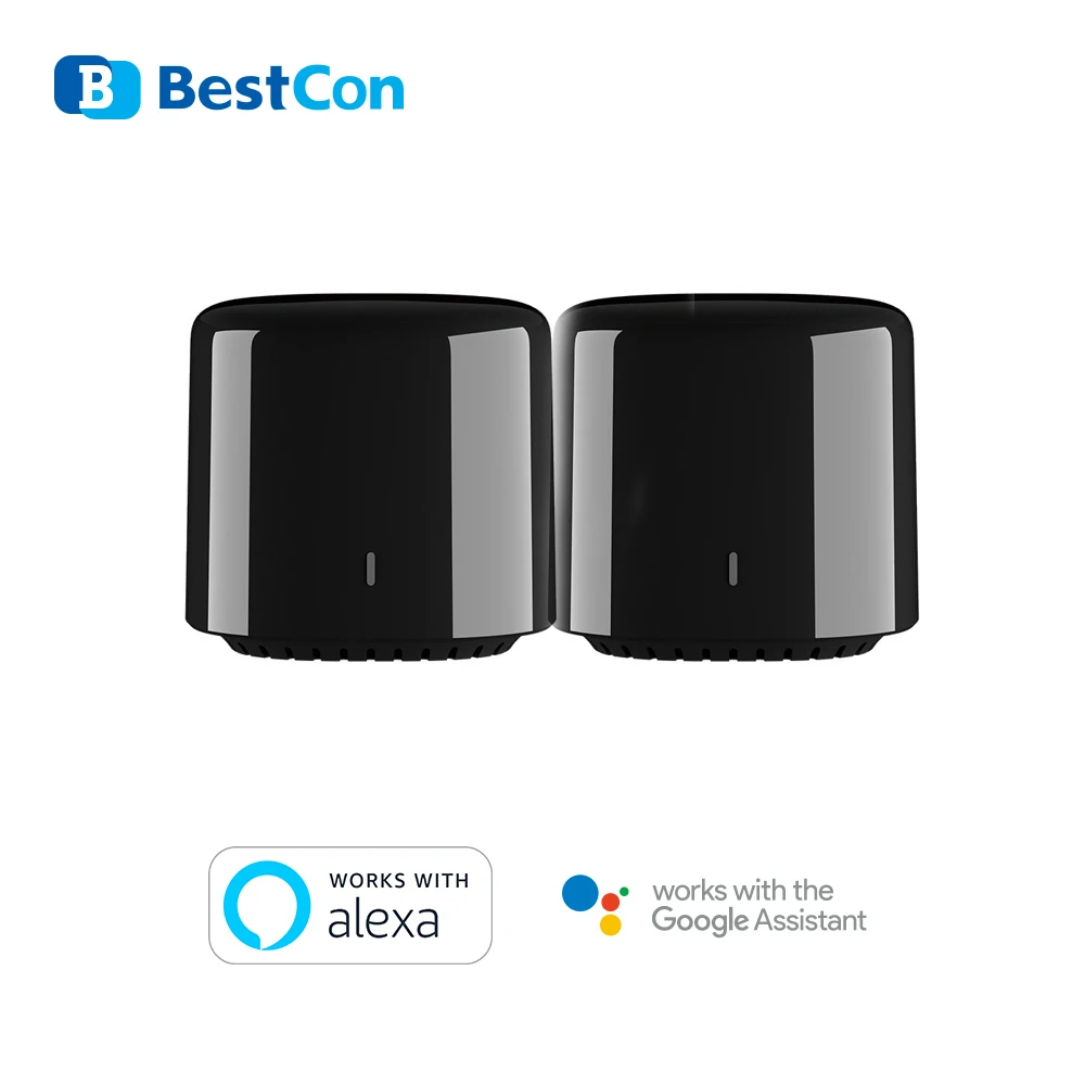 

2Pack BroadLink RM4 BestCon RM4C mini WiFi IR Smart Home Automation Remote Voice Control Compatible With Alexa Google Assistant