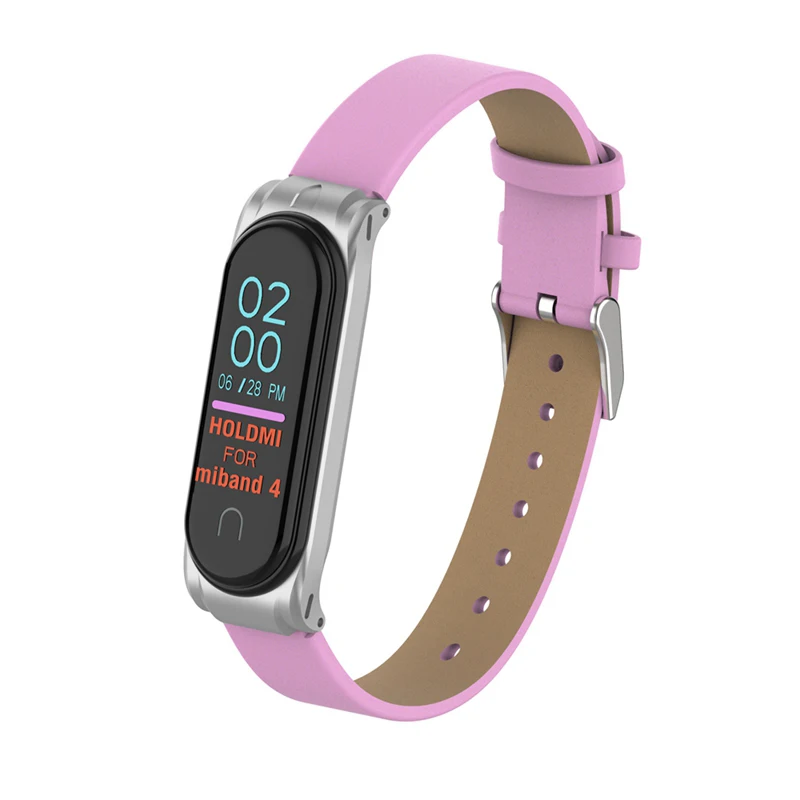 Цветной PU+ металлический чехол для Xiaomi mi band 4 Correa сменный спортивный ремешок mi Band 4 аксессуары ремешок для браслета