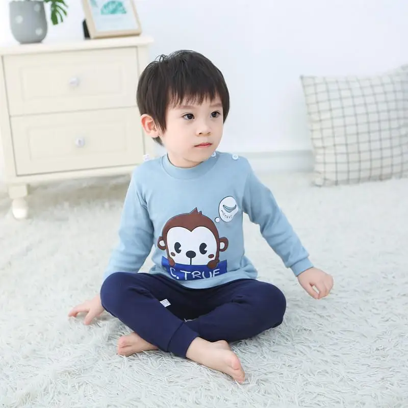 Cartoon Design Boutique Baby Clothes Baby Girls Long Sleeve Sets 6 9 12 18 Month Kids Wear Suits Autumn Pure Cotton Pajamas baby clothing set essentials Baby Clothing Set