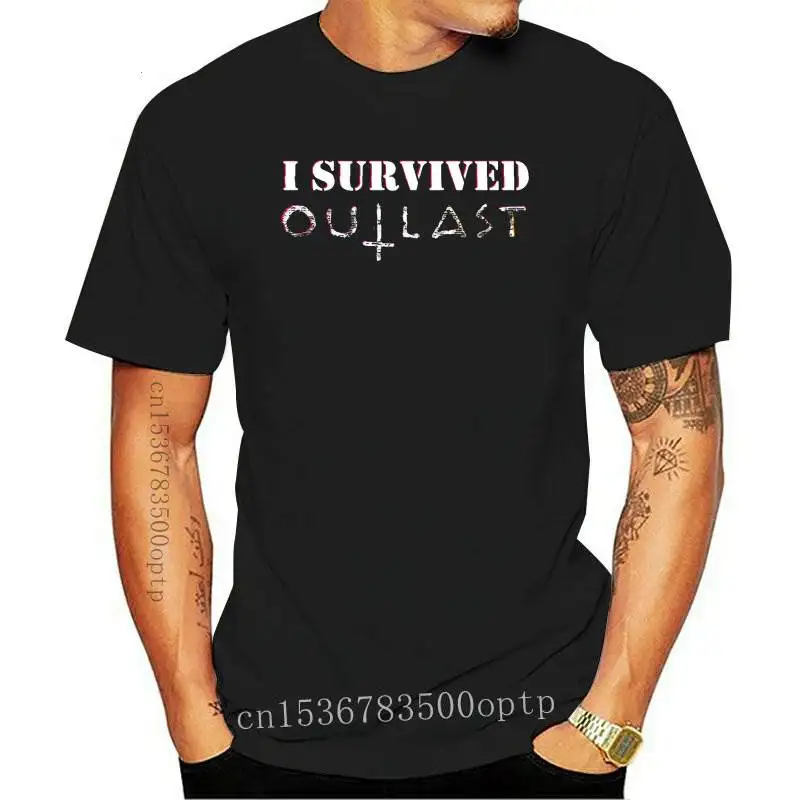 Nuovo I Lasted Outlast - 0234 T Shirt White Dying Light Printed Tshirt Summer Large Tshirts