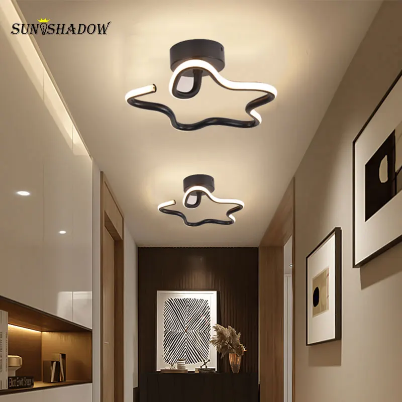 Черный светодиодный потолочный светильник современный домашний для гостиной