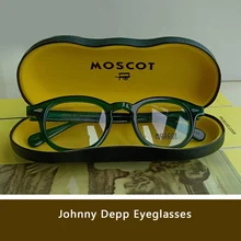 Винтажные очки от Jonny Depp, зеленые ацетатные очки, оправа для мужчин и женщин, оптическая оправа для очков, прозрачные линзы, высокое качество, 006