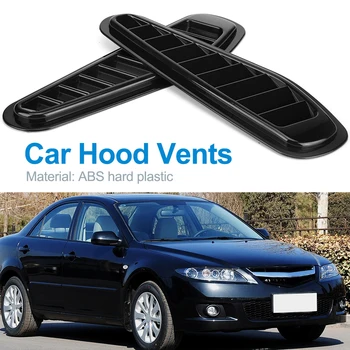 

1 Pair Universal Car Hood Vents ABS Air Intake Scoop Bonnet Louvers Trim Black Convenient Replace Car Accessories