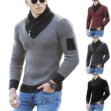 

Turtleneck Men Knitted Sweater Pullover Vintage Men Clothing Jersey Hombre