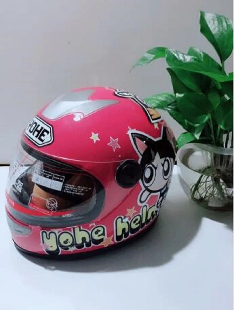 New YOHE Winter warm child Kids Motorcycle Helmets Baby Children Full Face Motorbike helmet made of ABS withe PC lens visor