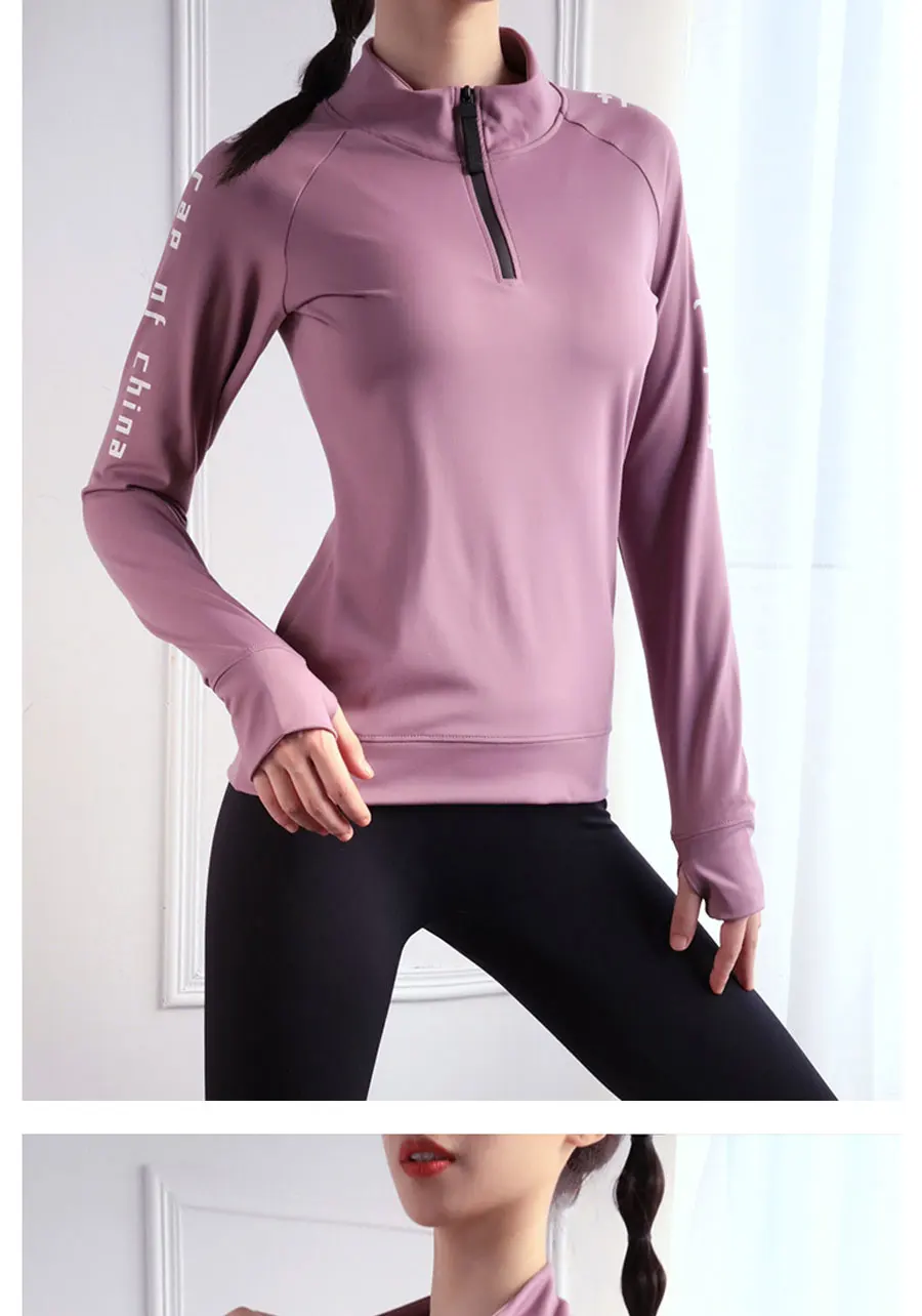 Женский топ для йоги, спортивные рубашки, одноцветные, высокая эластичность, для спортзала, бега, дышащие, с длинным рукавом, футболки, с отверстиями для большого пальца, топы для спортзала, спортивная одежда