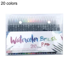 20 шт цвета воды набор кистей и ручек Мягкий кончик цвет письмо и Рисование Живопись смешанный водостойкий Кисть кисти художественные принадлежности