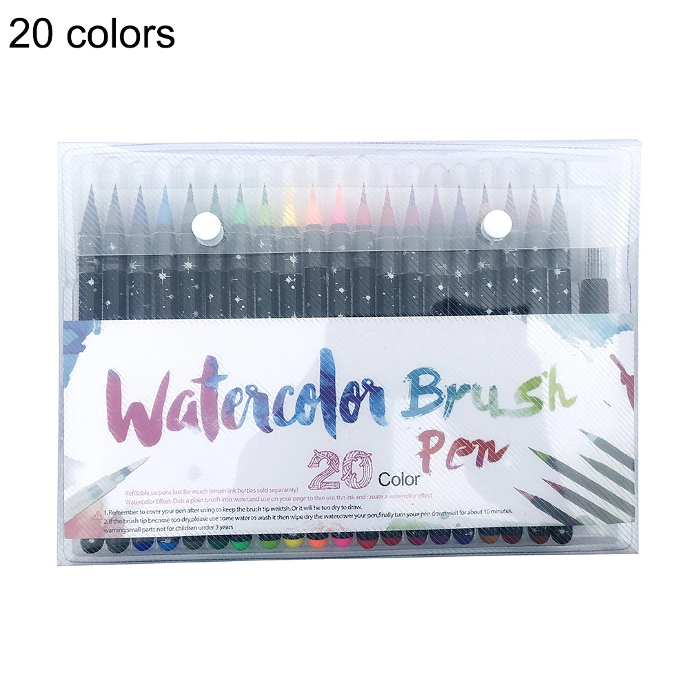 Набор кистей для рисования с акварелью 20 шт. набор мягким наконечником товары