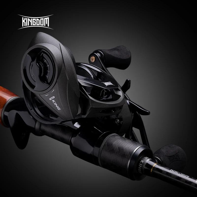 

Kingdom KINGPRO Fishing Reels Carbon Fiber Ultralight 205kg Magnetic brake system 6kg Max Drag 8.0:1 Gear Ratio Baitcasting Reel