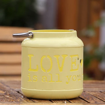 

European And American Idyllic Iron Storage Tank Floor Lamp Candle Holder Vase Storage Bucket Diy Home Decoration