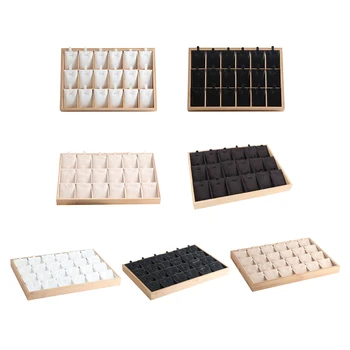 

Jewelry Stand Organizer Storage Boxes 18 Grids Pendant Necklace Holder Jewelry Display Stand
