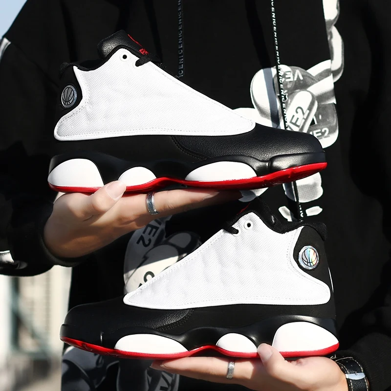 Authentic Leather Basketball Men High Top Slow shock Sneakers Male Training Non-slip athletics Breathable Jordan Basket Shoes