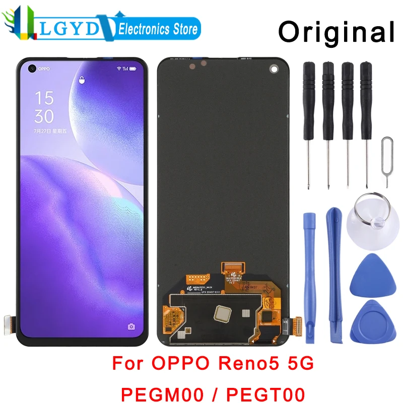 

Original OLED Material LCD Screen and Digitizer Full Assembly for OPPO Reno5 5G PEGM00 PEGT00