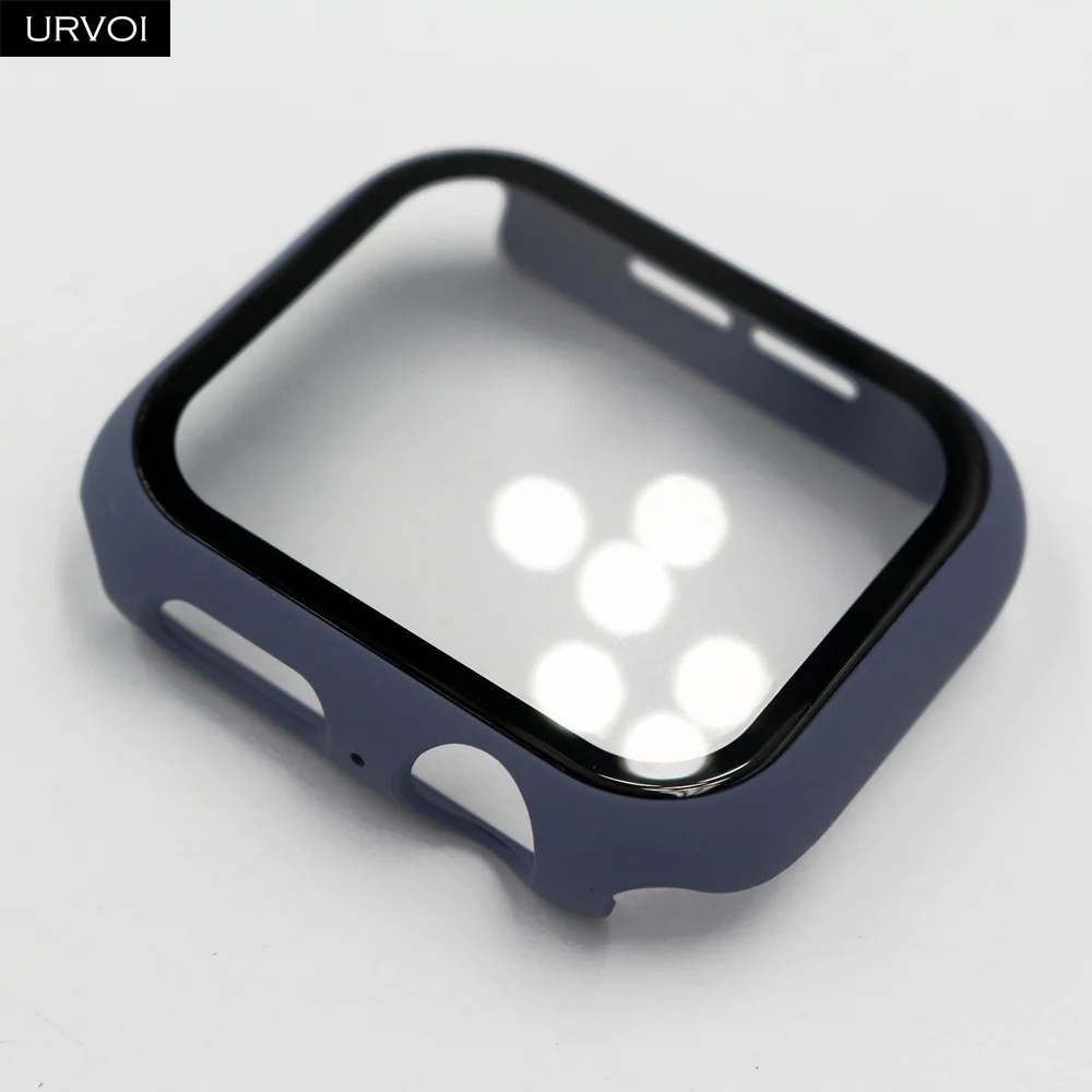 URVOI Matte Plastic Bumper with Tempered Glass for Smartwatch Protection
