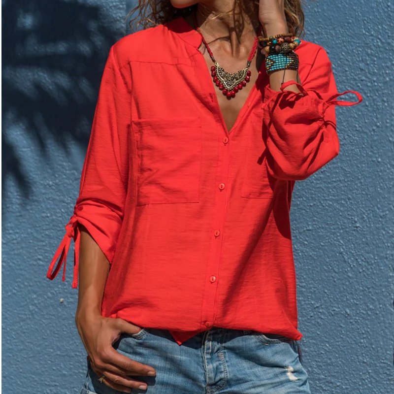 

Blouse Women Plus Size 5XL Womens Tops And Blouses Summer Spring Streetwear V-neck Tops Shirt Femme Blusas Mujer De Moda 2019