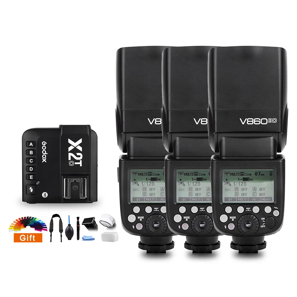 Godox V860II V860II-O ttl HSS литий-ионная батарея Speedlite вспышка с X2T-O триггером передатчик для Olympus Panasonic Lumix - Цвет: 3PS V860II-O and X2T