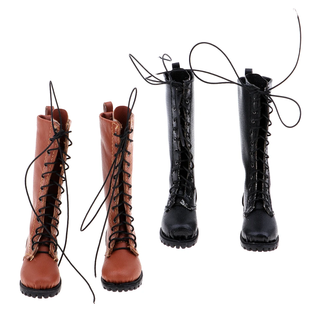 1:6 Scale PU Leather Boots Men Shoes for 12