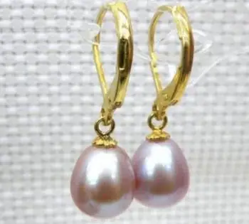 

free shipping>>>>noble jewelry 14K YELLOW GOLD PERFECT 10-12 MM AAA++ PINK SOUTH SEA PEARL DANGLE EARRING