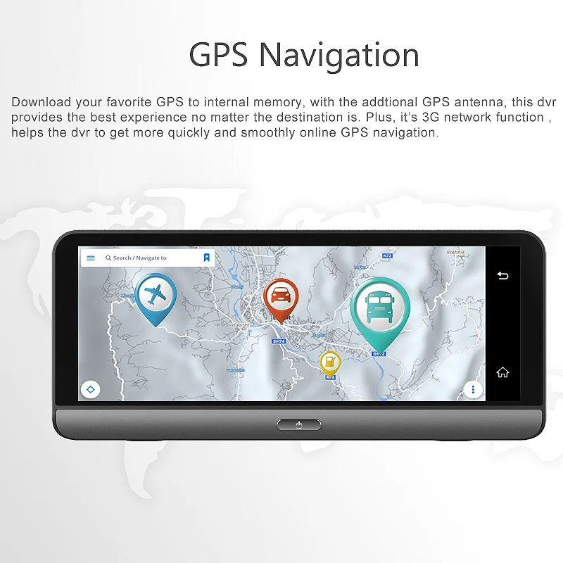  8 Inch Android Auto Dash Cam 4G WiFi ADAS GPS Navig Dual Objektiv 1080P DVR Kamera Recorder