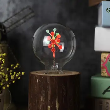 

GloryStar G80 Flame Lamp Glass Christmas Holiday Lights Bulb Night Light for Valentine Decor