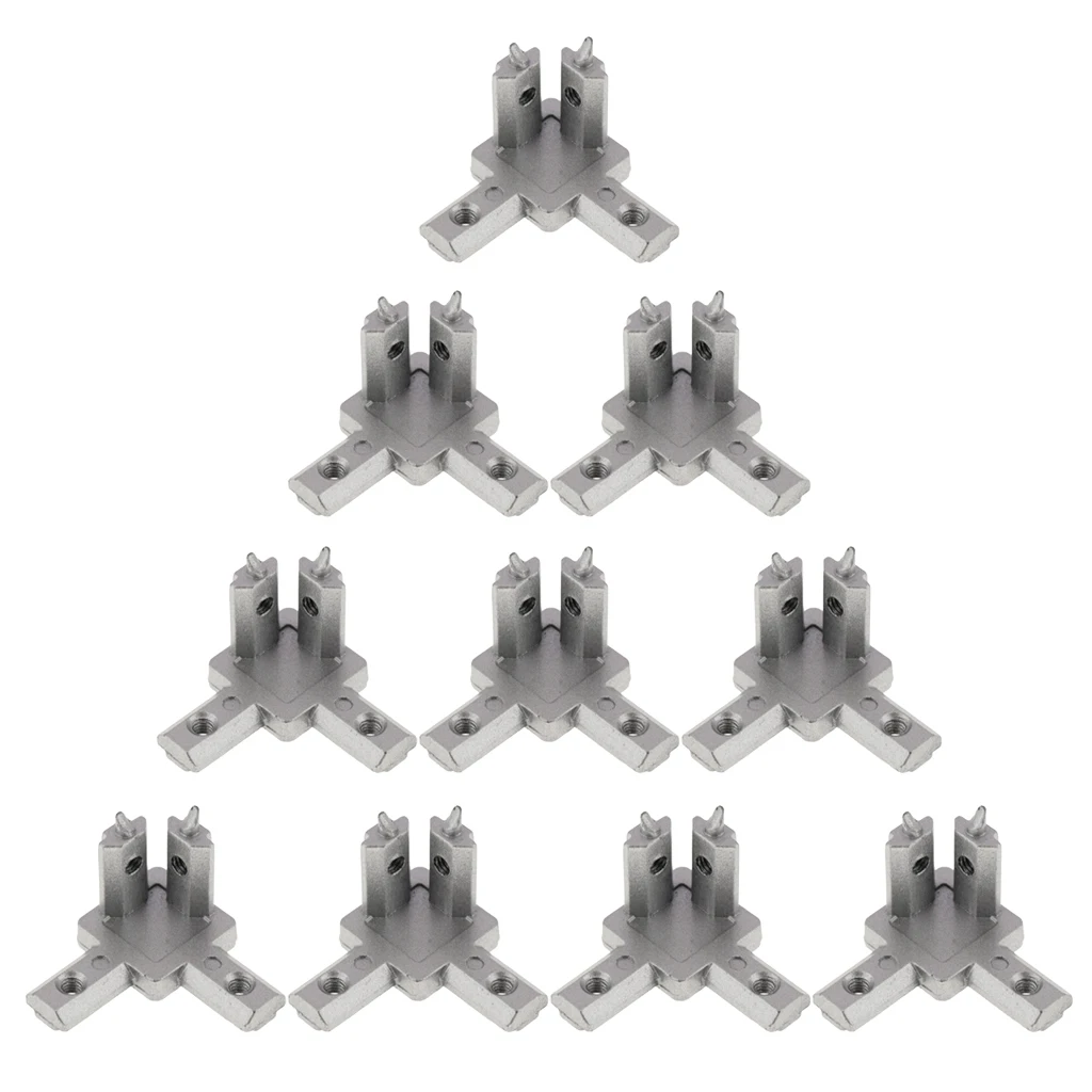 10pcs Aluminum Profile 2020 Series Extrusion 3-way Corner Joint Connector