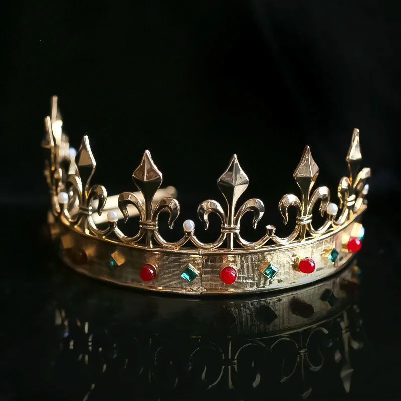 Средневековый европейский Винтаж сплав Золотая Корона в стиле барокко со стразами Снежная Королева Корона мечта нарядное Косплэй принцессы an Crown реквизит