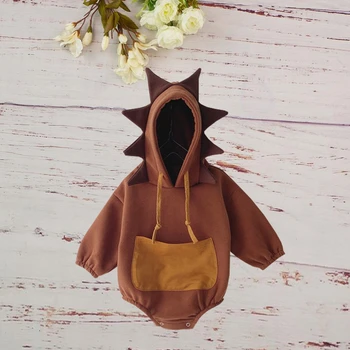 

Winter New Baby Infant Outfits Cartoon Lion Shape Newborn Baby Garment Hooded Plus Velvet Thicken Cotton Overall Clothes Romper