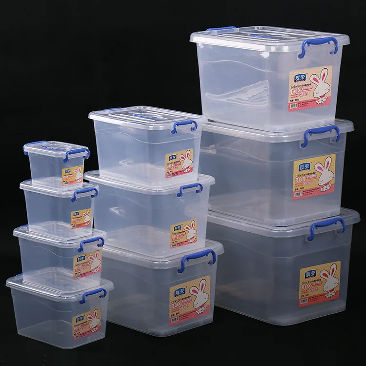 

Manufacturers Direct Selling Transparent Storage Box Plastic Handle Clothes Finishing Box Large Size Toy Storage Box Sundries St